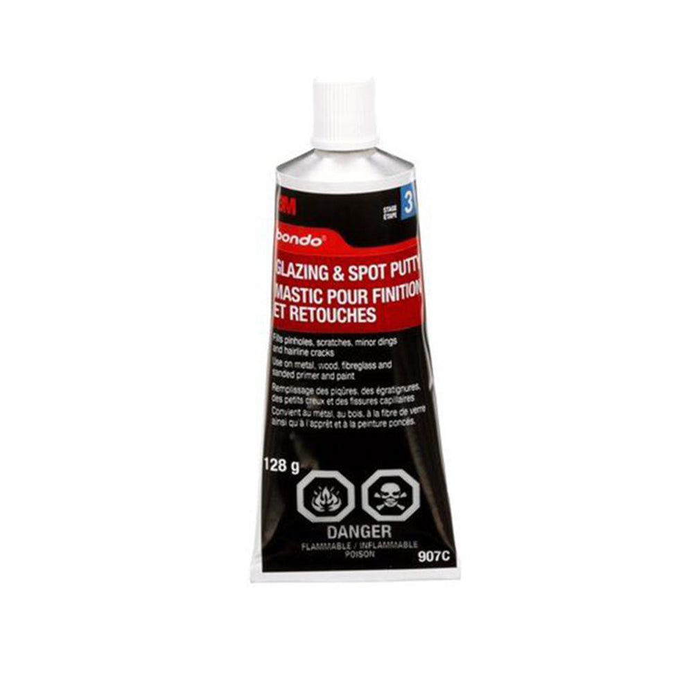 3M bondo glazing and spot putty, available at Clement's Paint in Austin, TX.