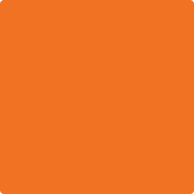 2015-10: Electric Orange  a paint color by Benjamin Moore avaiable at Clement's Paint in Austin, TX.