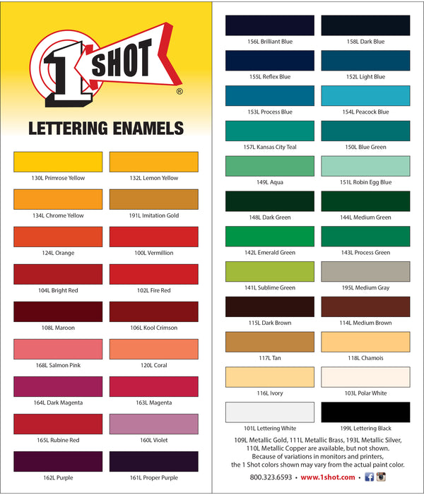 1 Shot 118L-8Z Chamois Stripe & Lettering Enamel 1/2 Pint