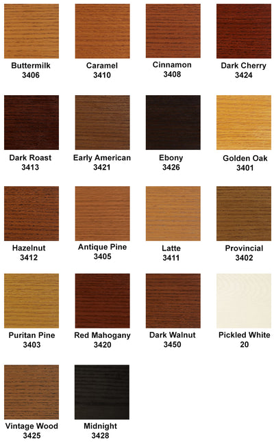Sansin Interior Stain colors, available at Clement's Paint in Austin, TX.