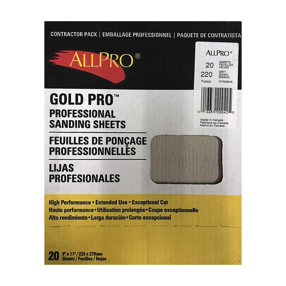 Allpro Gold Pro Sanding Sheets, available at Clement's Paint in Austin, TX. 