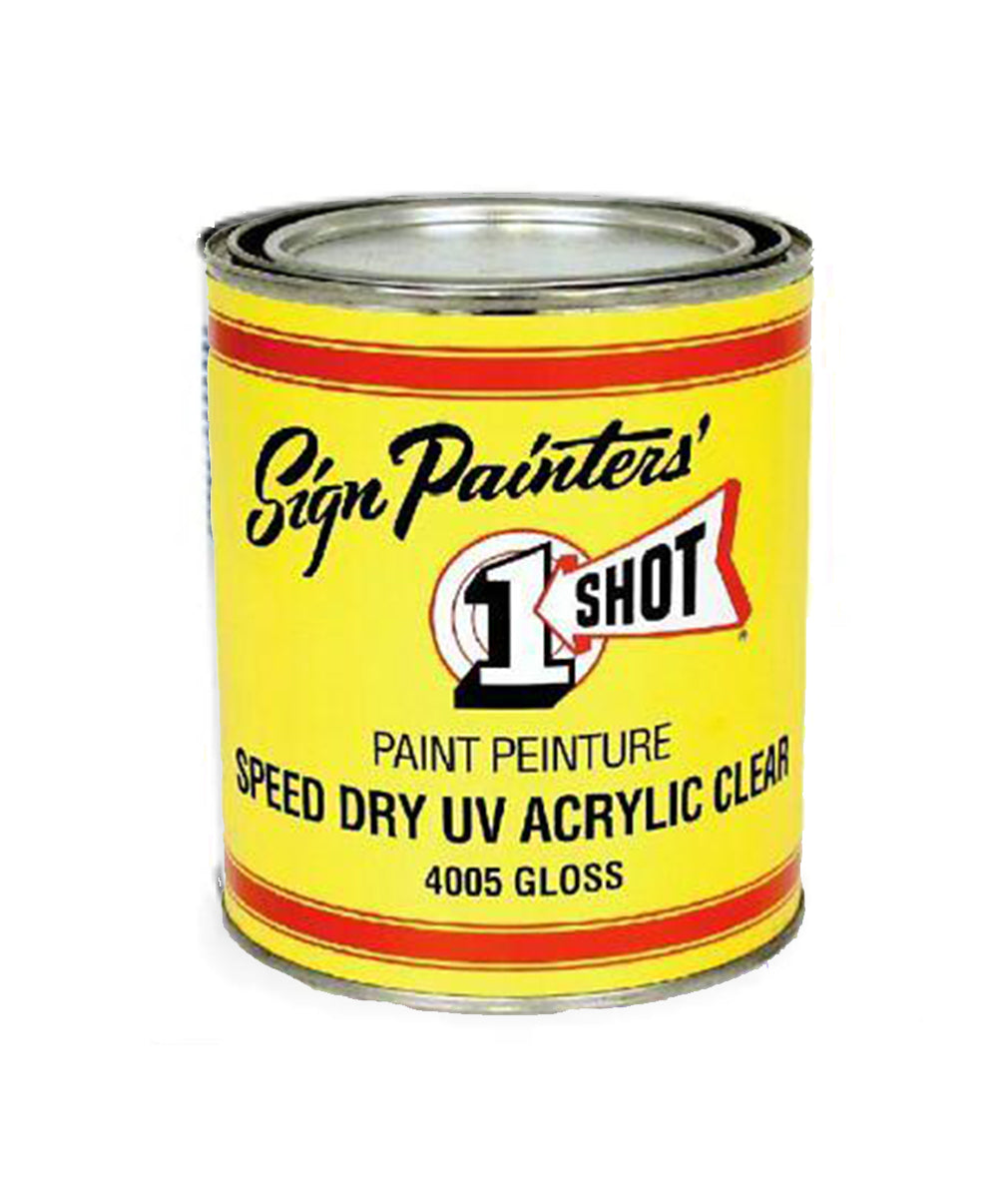 One Shot UV Acrylic Clear Gloss, available at Clement's Paint in Austin, TX.