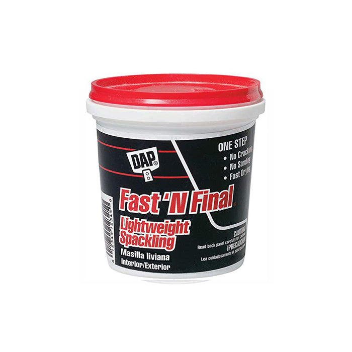 Fast N' Final Lightweight Spackling, available at Clement's Paint in Austin, TX.