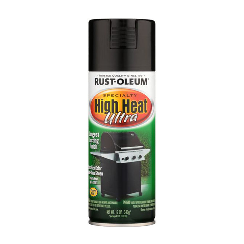 Rustoleaum ultra high heat spray, available at Clement's Paint in Austin, TX.