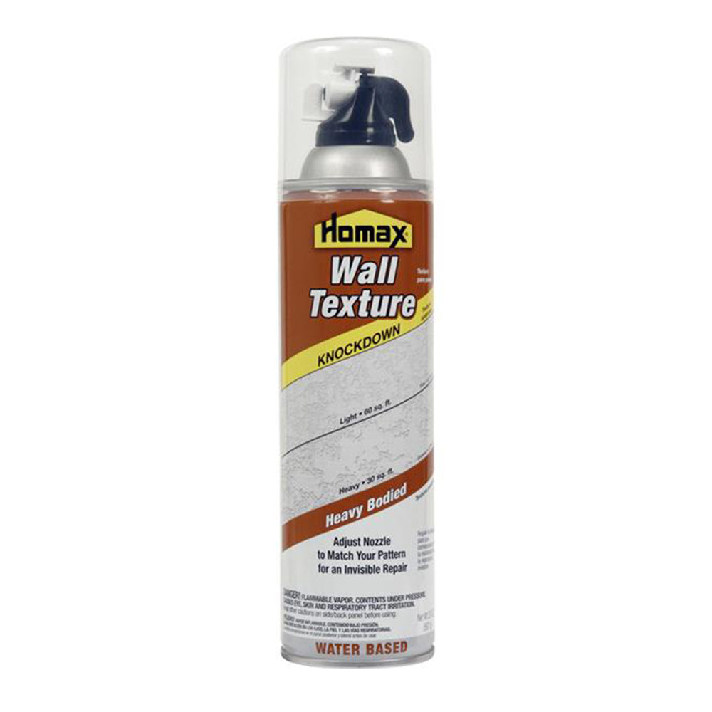 Homax water based, knockdown texture spray, available at Clement's Paint in Austin, TX. 
